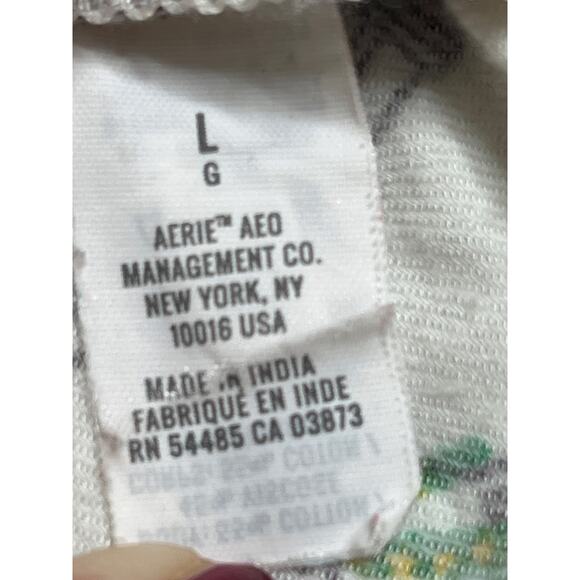 Aerie Holiday City Boyfriend Flannel Pajama Top Button Up Sleepwear, Size Large - Picture 5 of 11